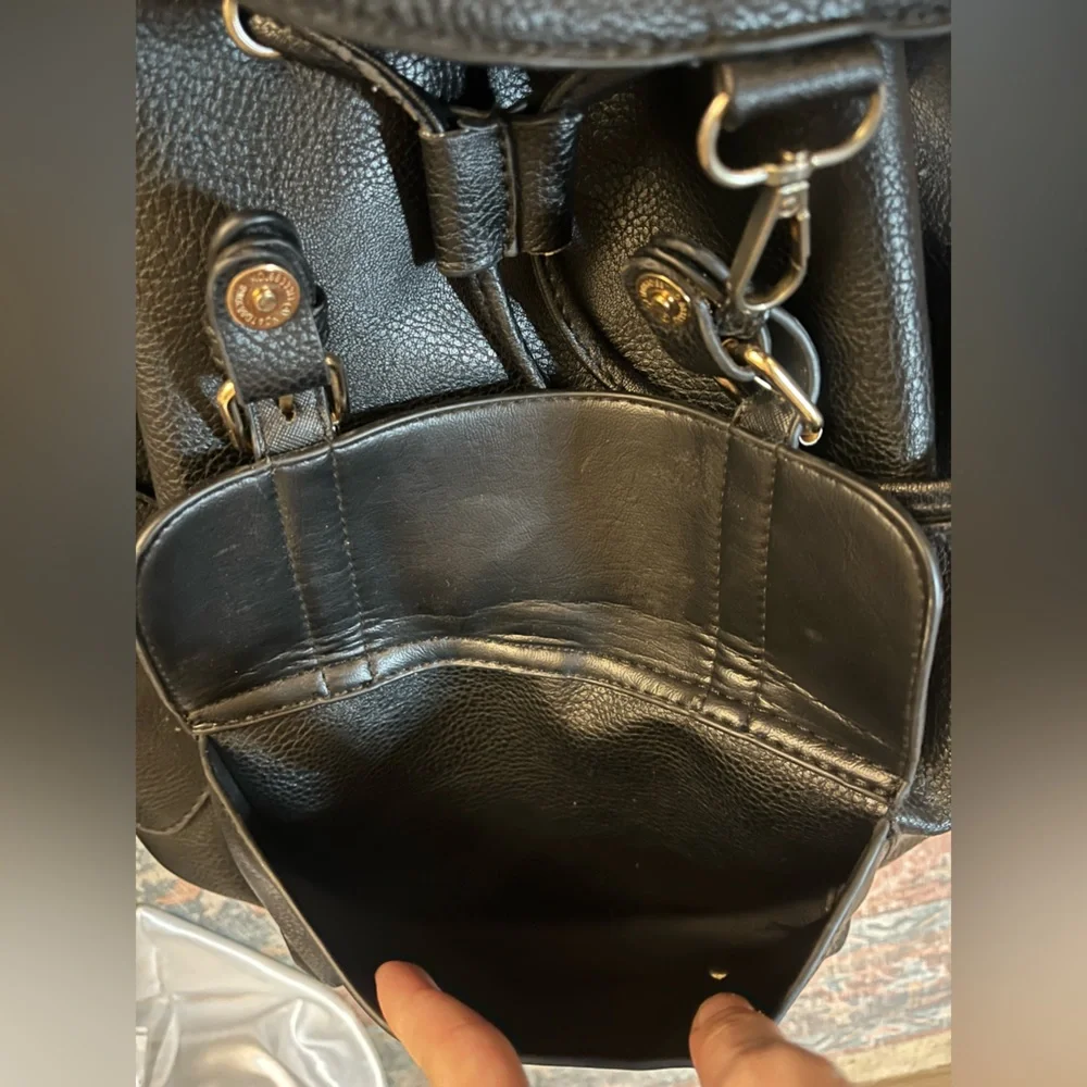 Black Leather Backpack